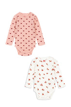 画像をギャラリービューアに読み込む, MINNIE BODY GOTS / コンゲススロイド 長袖ロンパース オーガニックコットン100% ベビー ハートピンク 薔薇 KS102585