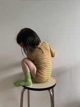 画像をギャラリービューアに読み込む, Cotton Candy High Neck Bodysuit - Stripe / プレイグラウンド ロゴリブハイネックロンパース ボーダー ベビー