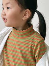 画像をギャラリービューアに読み込む, Cotton Candy High Neck T-shirt - Stripe / プレイグラウンド リブハイネックカットソー ボーダー