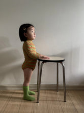 画像をギャラリービューアに読み込む, Cotton Candy High Neck Bodysuit - Stripe / プレイグラウンド ロゴリブハイネックロンパース ボーダー ベビー