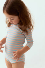 画像をギャラリービューアに読み込む, Cotton Candy High Neck Bodysuit - Stripe / プレイグラウンド ロゴリブハイネックロンパース ボーダー ベビー