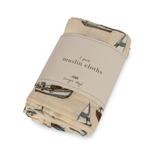 画像をギャラリービューアに読み込む, 3SET MUSLIN CLOTHS / コンゲススロイド ベビー モスリン クロス3枚組 赤ちゃん マリン サファリ