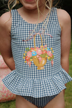 画像をギャラリービューアに読み込む, SOLINE SWIMSUIT / コンゲススロイド スイムスーツ ワンピース 水着 ベビーキッズ インディゴ ギンガムチェック KS103334