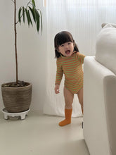画像をギャラリービューアに読み込む, Cotton Candy High Neck Bodysuit - Stripe / プレイグラウンド ロゴリブハイネックロンパース ボーダー ベビー