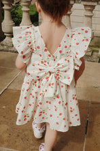 画像をギャラリービューアに読み込む, EVIA BOW DRESS GOTS / コンゲススロイド ドレス ワンピース キッズ いちご柄 ストロベリー KS102447