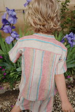 画像をギャラリービューアに読み込む, VENICE SS SHIRT / コンゲススロイド リネン シャツ キッズ マルチストライプ KS102448