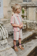 画像をギャラリービューアに読み込む, VENICE SS SHIRT / コンゲススロイド リネン シャツ キッズ マルチストライプ KS102448