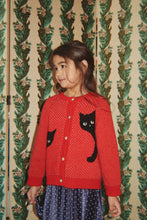 画像をギャラリービューアに読み込む, BELOU CARDIGAN / コンゲススロイド カーディガン ウール ニット キッズ レッド 黒猫 KS106392