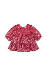画像をギャラリービューアに読み込む, LILA SEQUINS BOW DRESS / コンゲススロイド キッズ ドレス 長袖 ワンピース リボン スパンコール KS103858