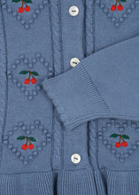 画像をギャラリービューアに読み込む, SOLEIL CARDIGAN GOTS / コンゲススロイド カーディガン ニット キッズ ブルー チェリーハート KS103980