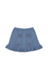 画像をギャラリービューアに読み込む, SOLEIL KNIT SKIRT GOTS / コンゲススロイド ニット スカート キッズ ブルー チェリーハート KS103982