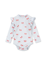 画像をギャラリービューアに読み込む, SUI FRILL BODY GOTS / コンゲススロイド 長袖 ベビーロンパース オーガニックコットン100% フリル リボン KS104002