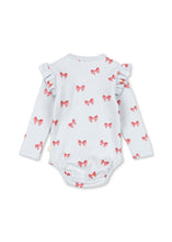 画像をギャラリービューアに読み込む, SUI FRILL BODY GOTS / コンゲススロイド 長袖 ベビーロンパース オーガニックコットン100% フリル リボン KS104002