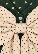 画像をギャラリービューアに読み込む, ELIN BOW BLOUSE GOTS / コンゲススロイド キッズ ブラウス トップス グリーンドット リボン KS105976