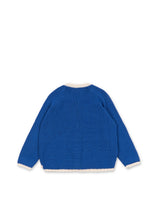 画像をギャラリービューアに読み込む, LALLO CARDIGAN GOTS / コンゲススロイド カーディガン オーガニックコットン ニット キッズ ブルー ローズボタン KS106091