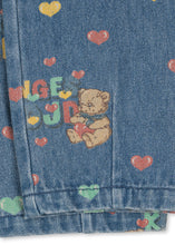 画像をギャラリービューアに読み込む, MAGOT FRILL PANTS GOTS - TEDDY COEUR / コンゲススロイド キッズ デニムパンツ ジーンズ ジーパン テディーベアとハート KS106129