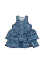 画像をギャラリービューアに読み込む, ELBA SPARKLE DRESS GOTS / コンゲススロイド ドレス ワンピース オーガニックコットン キッズ デニム キラキラ KS106459