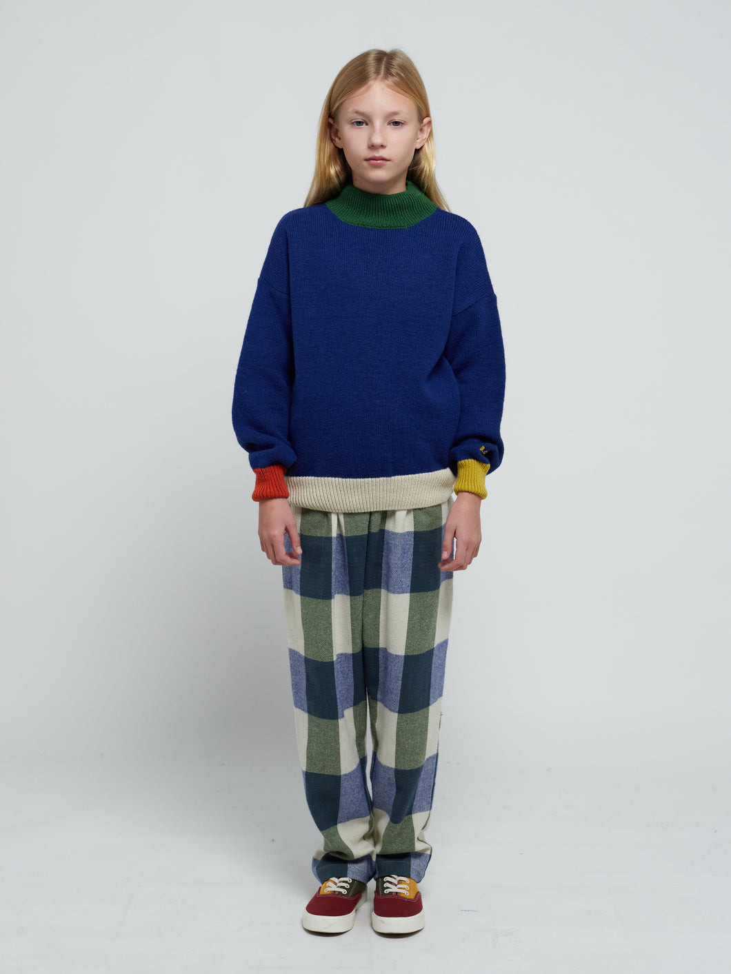Plaid Check jacquard pants 23AW / ボボショーズ キッズ ジャガードパンツ ズボン