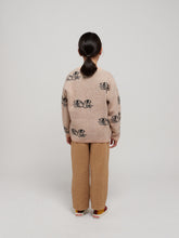 画像をギャラリービューアに読み込む, Smiling Cat all over jacquard jumper 23AW / ボボショーズ キッズ プルオーバー セーター ねこ
