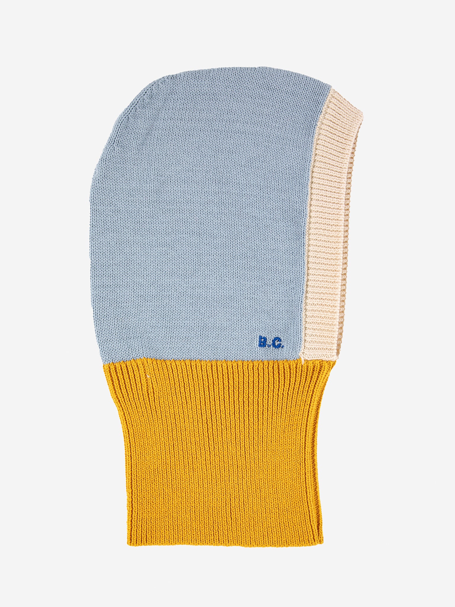 Baby Color Block yellow knitted hood AW / ボボショーズ ベビー