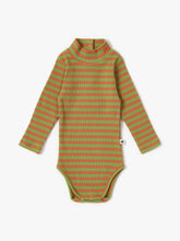 画像をギャラリービューアに読み込む, Cotton Candy High Neck Bodysuit - Stripe / プレイグラウンド ロゴリブハイネックロンパース ボーダー ベビー
