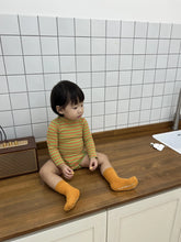 画像をギャラリービューアに読み込む, Cotton Candy High Neck Bodysuit - Stripe / プレイグラウンド ロゴリブハイネックロンパース ボーダー ベビー
