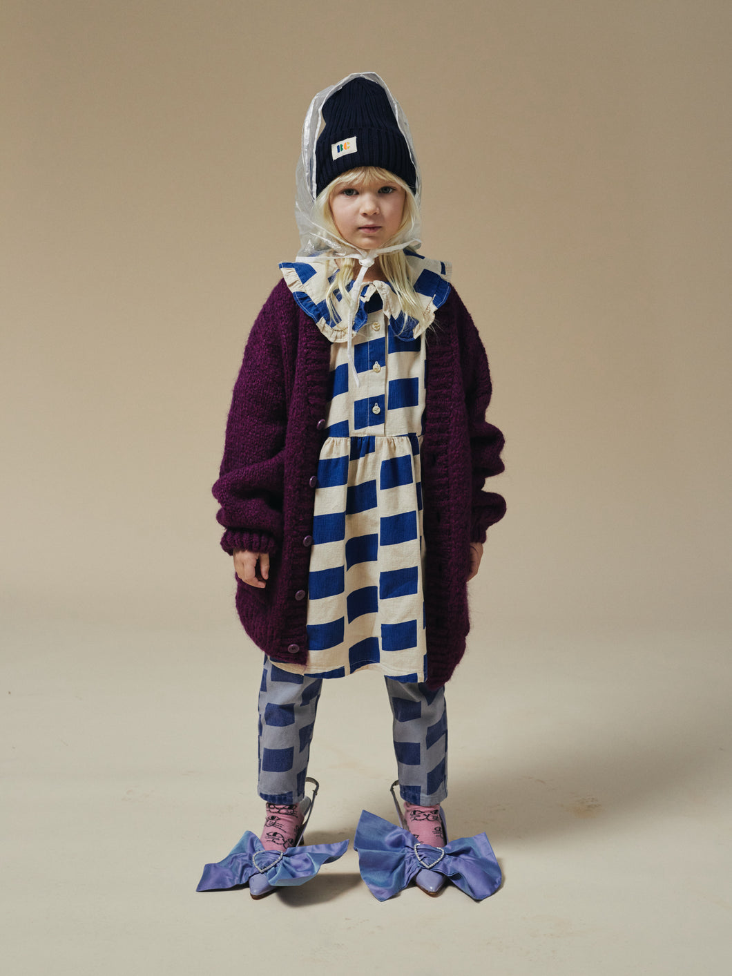 Checker all over woven dress 23AW / ボボショーズ キッズ ワンピース