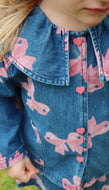 MAGOT COLLAR JACKET GOTS - BELLA BOW / コンゲススロイド キッズ デニムジャケット Gジャン リボン KS102811