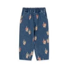 画像をギャラリービューアに読み込む, MAGOT FRILL PANTS / コンゲススロイド キッズ デニムパンツ ジーンズ キティーボウ 子猫柄
