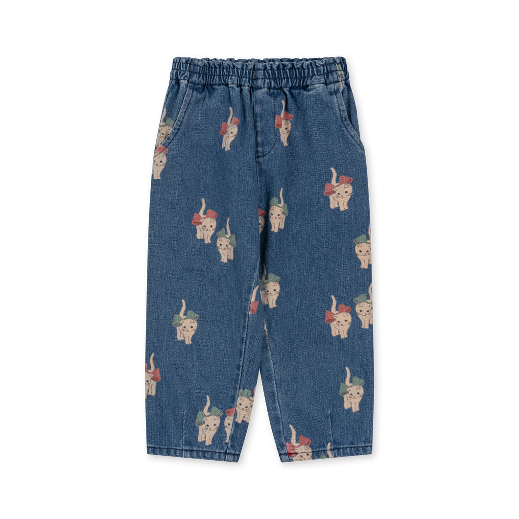 MAGOT FRILL PANTS / コンゲススロイド キッズ デニムパンツ ジーンズ キティーボウ 子猫柄
