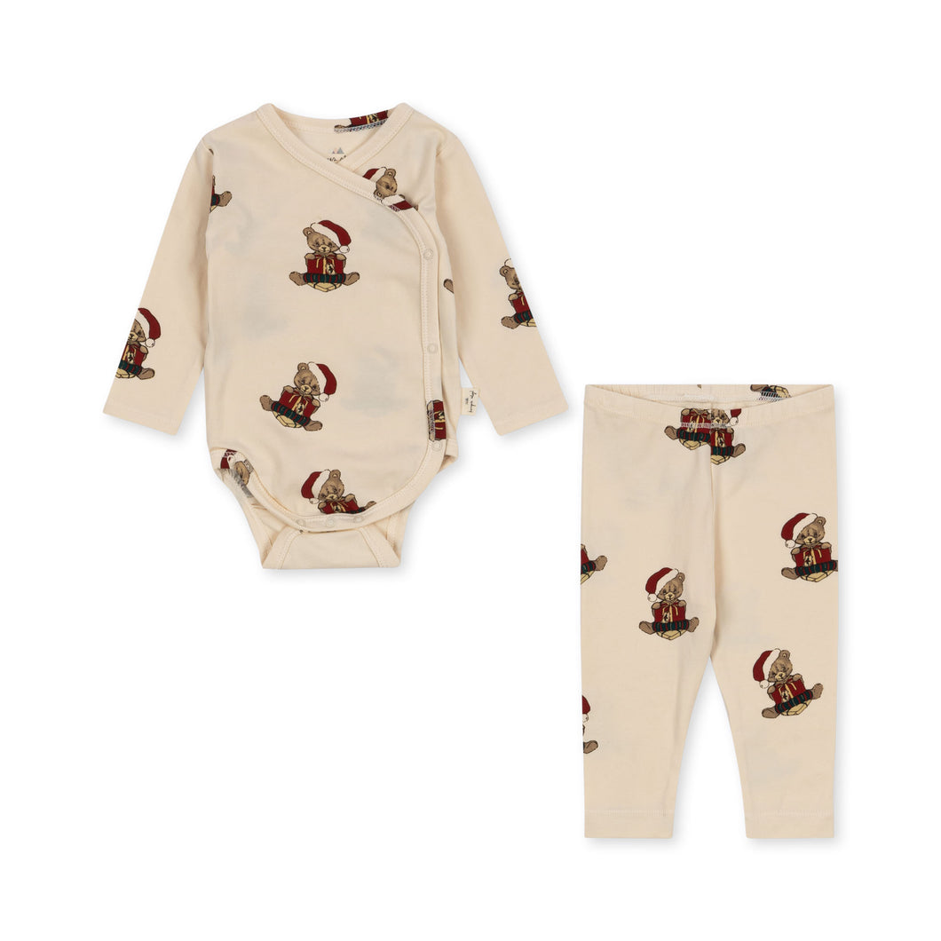 BASIC NEWBORN SET GOTS / コンゲススロイド ベビー 前開き ロンパースセット クリスマステディーベア