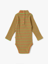 画像をギャラリービューアに読み込む, Cotton Candy High Neck Bodysuit - Stripe / プレイグラウンド ロゴリブハイネックロンパース ボーダー ベビー
