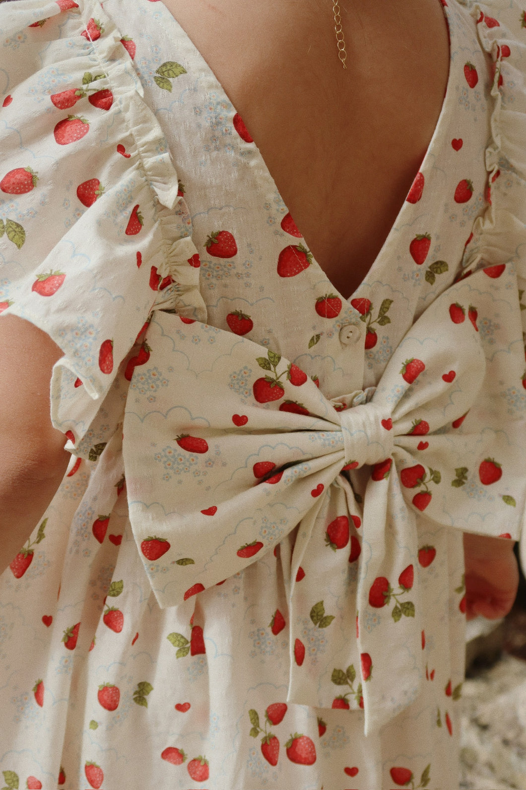EVIA BOW DRESS GOTS / コンゲススロイド ドレス ワンピース キッズ いちご柄 ストロベリー KS102447