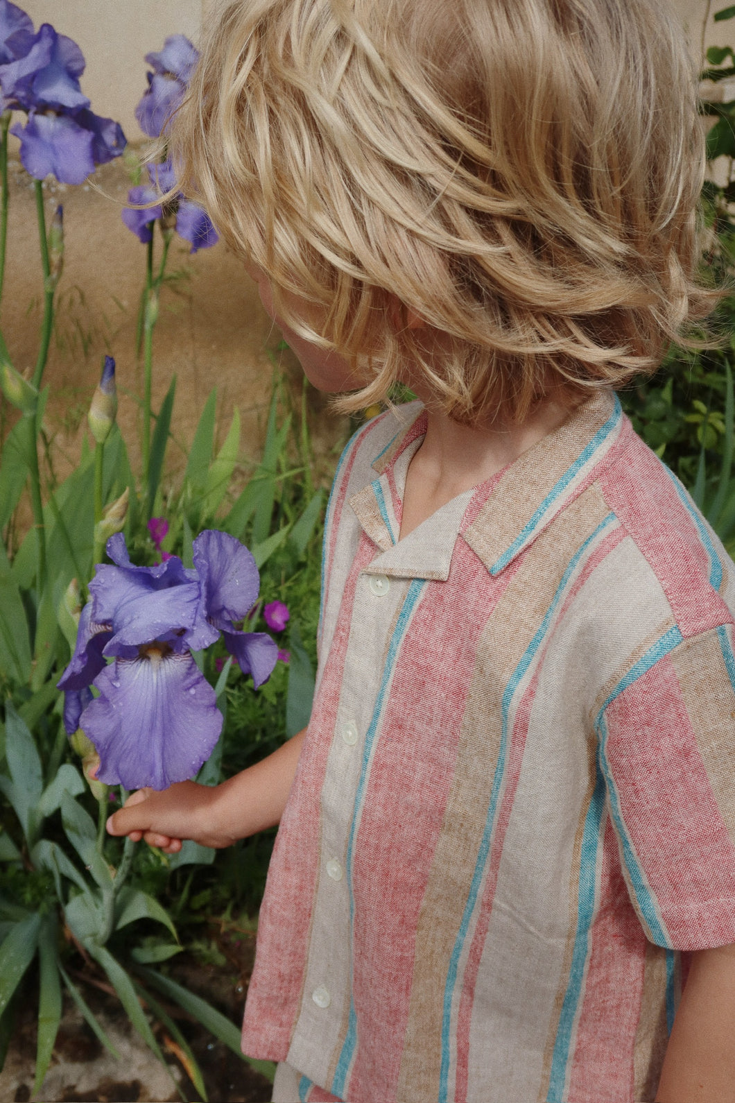 VENICE SS SHIRT / コンゲススロイド リネン シャツ キッズ マルチストライプ KS102448