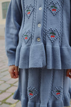 画像をギャラリービューアに読み込む, SOLEIL KNIT SKIRT GOTS / コンゲススロイド ニット スカート キッズ ブルー チェリーハート KS103982
