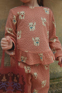 ELIN BLOUSE GOTS / コンゲススロイド キッズ ブラウス トップス 子猫ピンクドット  KS105975
