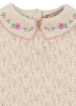画像をギャラリービューアに読み込む, ROSIER BODYSTOCKING / コンゲススロイド ベビー ニットロンパース ブラウス ローズ刺繍  KS102423
