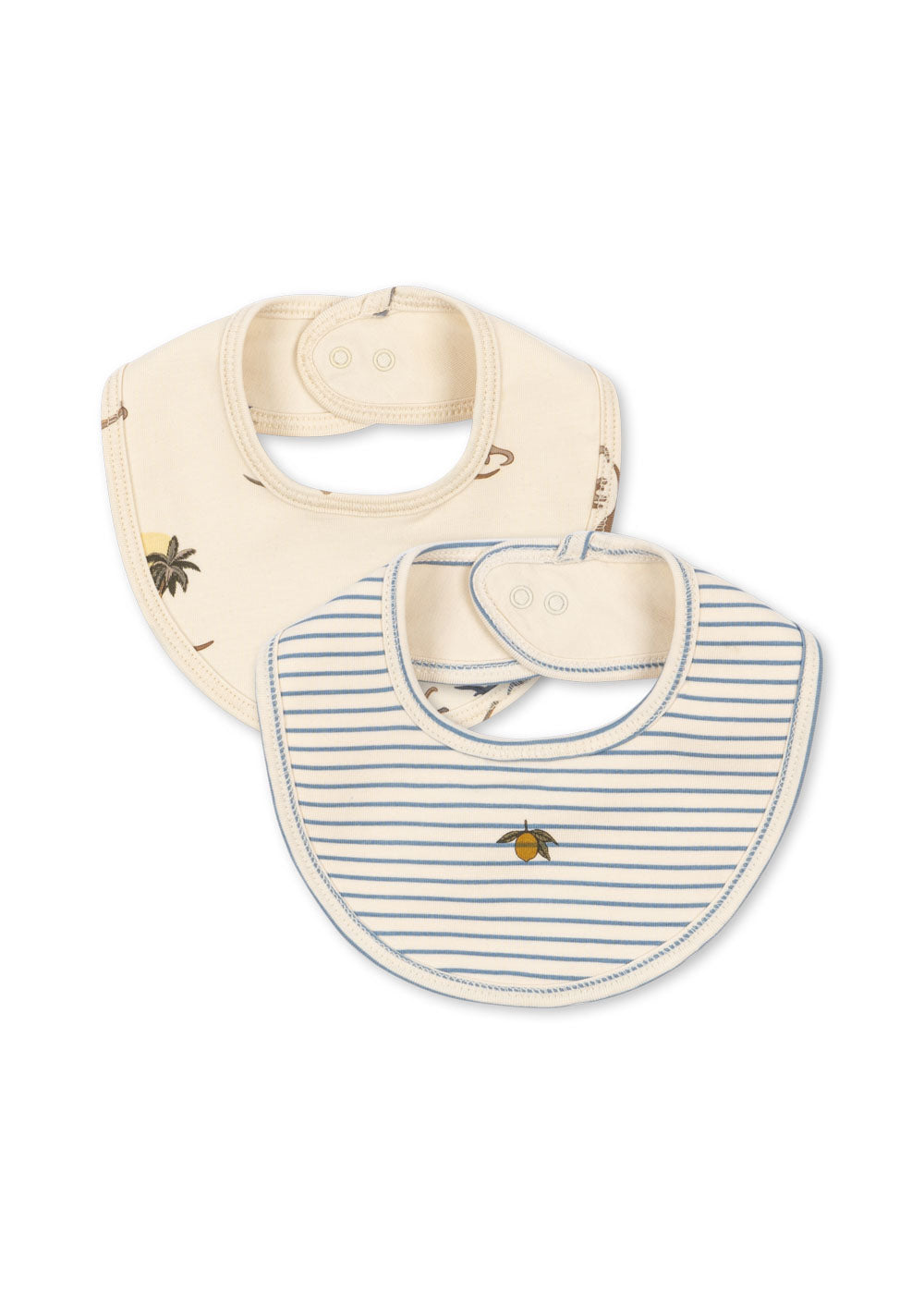 BASIC 2 PACK BIB - KUBI/STRIPE BLUIE / コンゲススロイド スタイ ベビー よだれかけ オーガニックコットン 赤ちゃん 恐竜 レモン KS103692