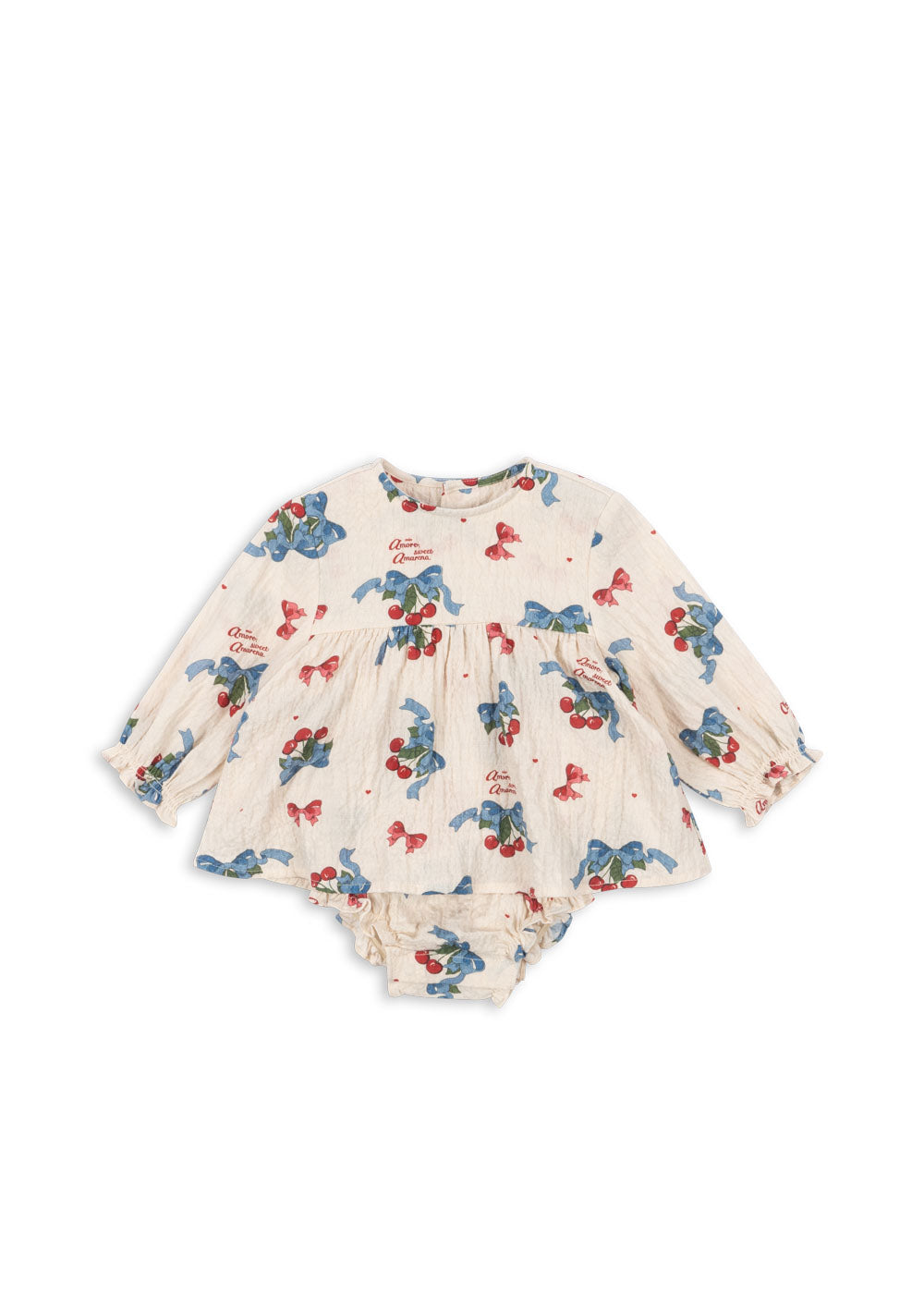 ELIN ROMPER GOTS / コンゲススロイド ベビードレス ロンパース オーガニックコットン チェリーリボン KS103795