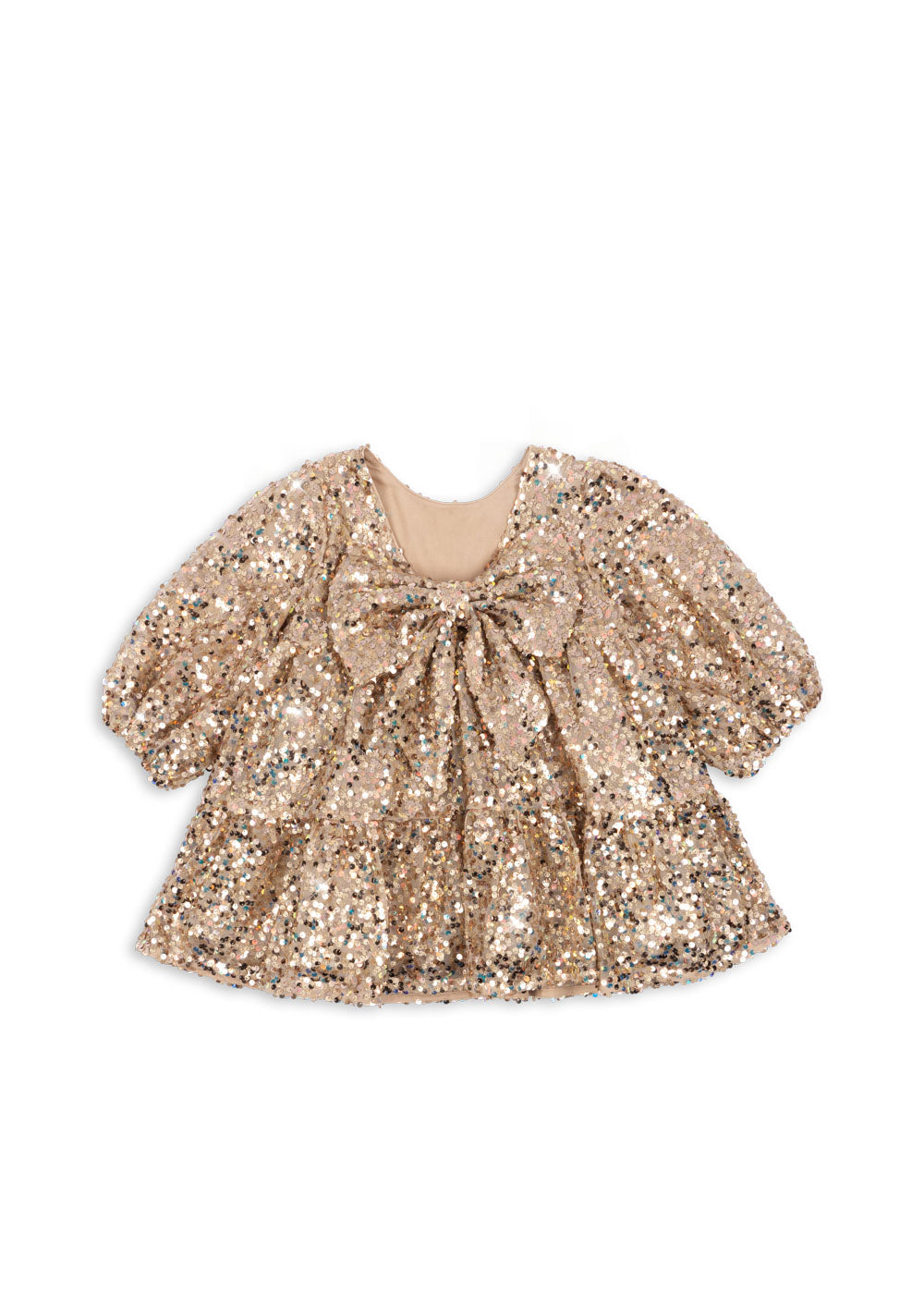 LILA SEQUINS BOW DRESS / コンゲススロイド キッズ ドレス 長袖
