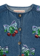 画像をギャラリービューアに読み込む, MAGOT SEQUIN DENIM JACKET GOTS / コンゲススロイド デニムジャケット Gジャン キッズ チェリーリボン KS103890
