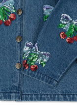 画像をギャラリービューアに読み込む, MAGOT SEQUIN DENIM JACKET GOTS / コンゲススロイド デニムジャケット Gジャン キッズ チェリーリボン KS103890
