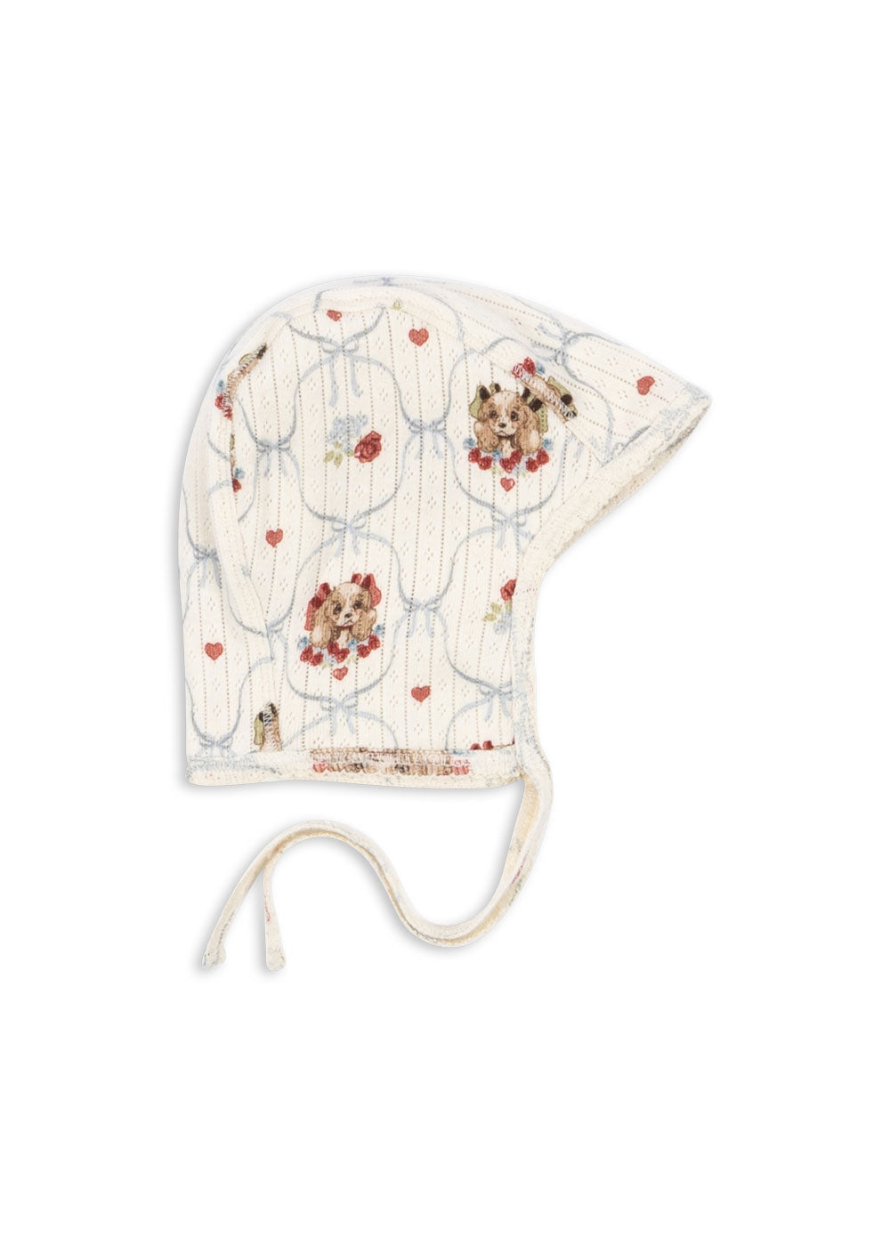 MINNIE HELMET GOTS / コンゲススロイド ベビー ボンネット 赤ちゃん 帽子 オーガニックコットン100% 子犬 リボン KS103918
