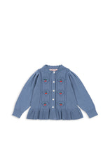 画像をギャラリービューアに読み込む, SOLEIL CARDIGAN GOTS / コンゲススロイド カーディガン ニット キッズ ブルー チェリーハート KS103980
