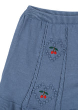 画像をギャラリービューアに読み込む, SOLEIL KNIT SKIRT GOTS / コンゲススロイド ニット スカート キッズ ブルー チェリーハート KS103982
