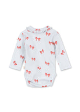 画像をギャラリービューアに読み込む, SUI NEWBORN FRILL BODY GOTS / コンゲススロイド 長袖 新生児 ベビーロンパース 前開き オーガニックコットン100% フリル リボン KS104004
