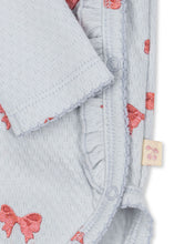 画像をギャラリービューアに読み込む, SUI NEWBORN FRILL BODY GOTS / コンゲススロイド 長袖 新生児 ベビーロンパース 前開き オーガニックコットン100% フリル リボン KS104004
