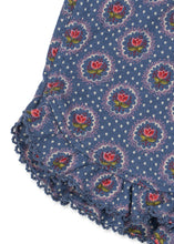 画像をギャラリービューアに読み込む, FAMO FRILL SET GOTS / コンゲススロイド セットアップ 半袖 ショートパンツ キッズ ブルー花柄 KS104803

