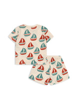 画像をギャラリービューアに読み込む, FAMO SET GOTS / コンゲススロイド セットアップ 半袖 ショートパンツ キッズ ヨットKS104805
