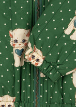 画像をギャラリービューアに読み込む, JUNO PRINTED BOMBER JACKET / コンゲススロイド ボンバー ジャケット アウター キッズ  子猫 グリーンドット KS105731
